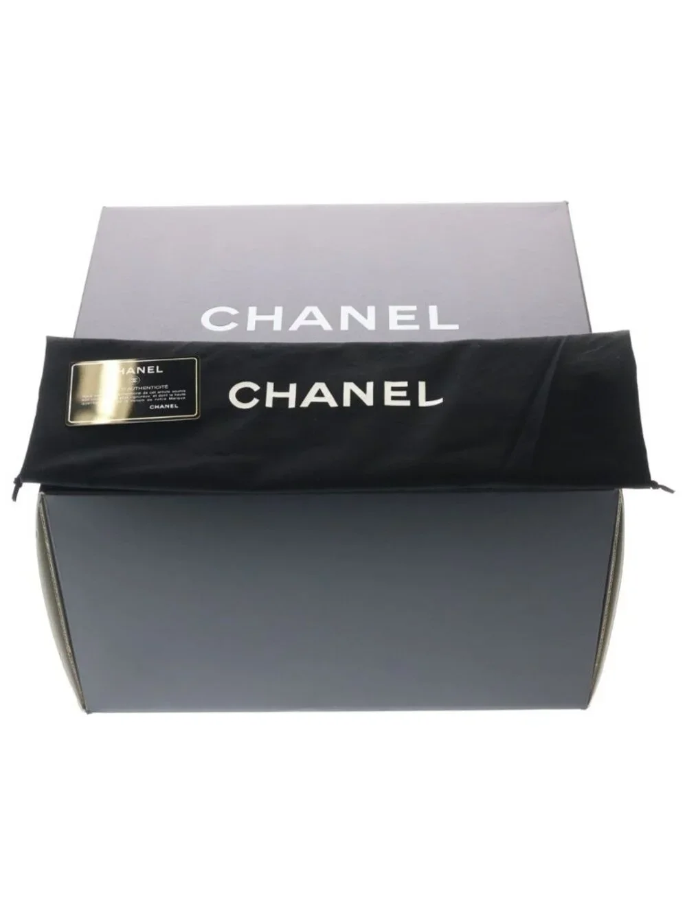 ★SOLD★ Chanel CC Logo Quilted Lambskin Leather Chain Shoulder Tote Silver Black - Picture 7 of 7
